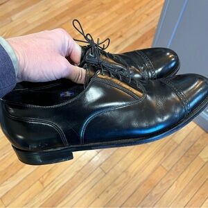 Florsheim Black Leather Dress Shoes Mens 11 D Lexington Cap Toe Oxford 20382